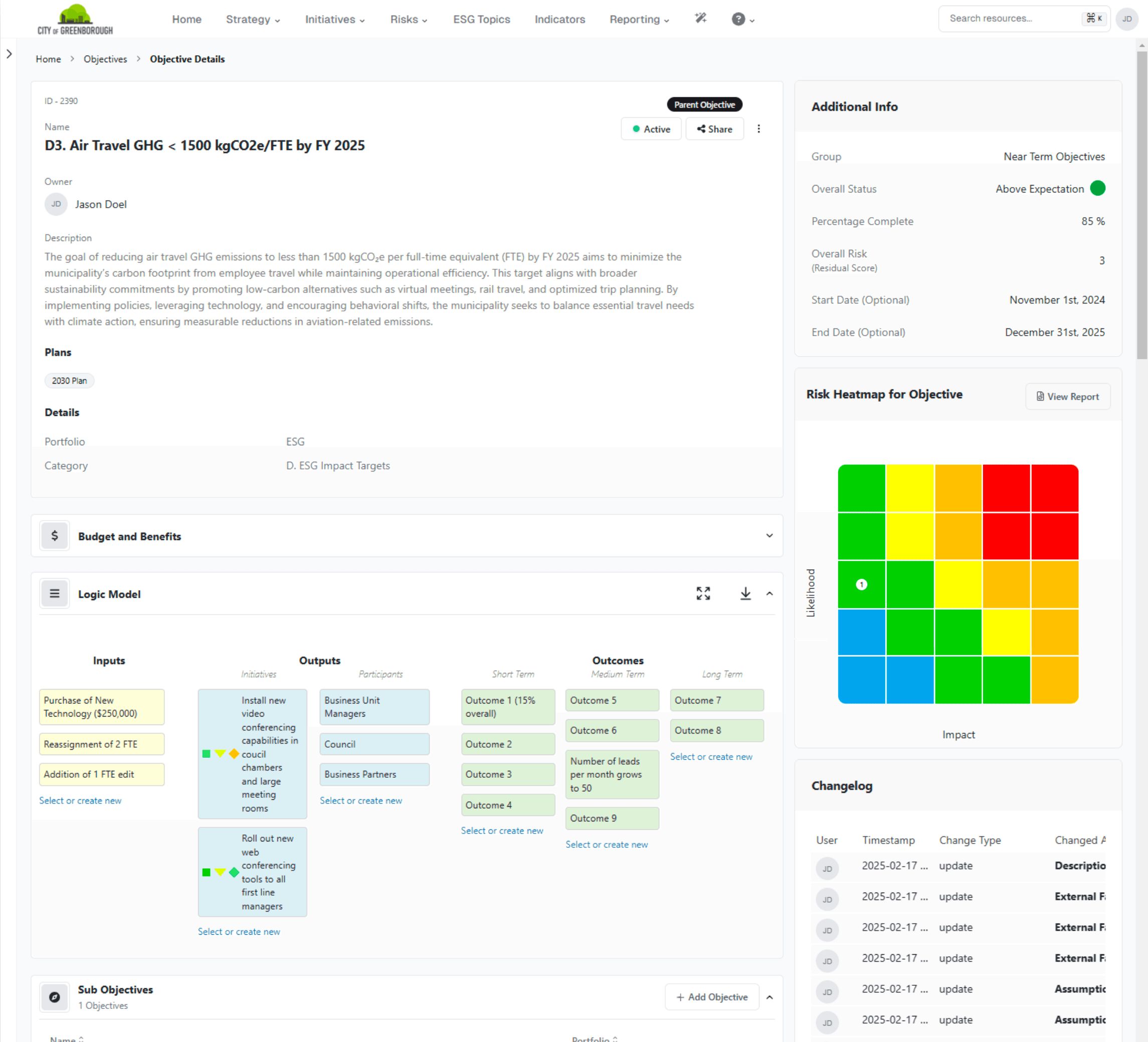 Strategic Planning & Goal Setting screenshot